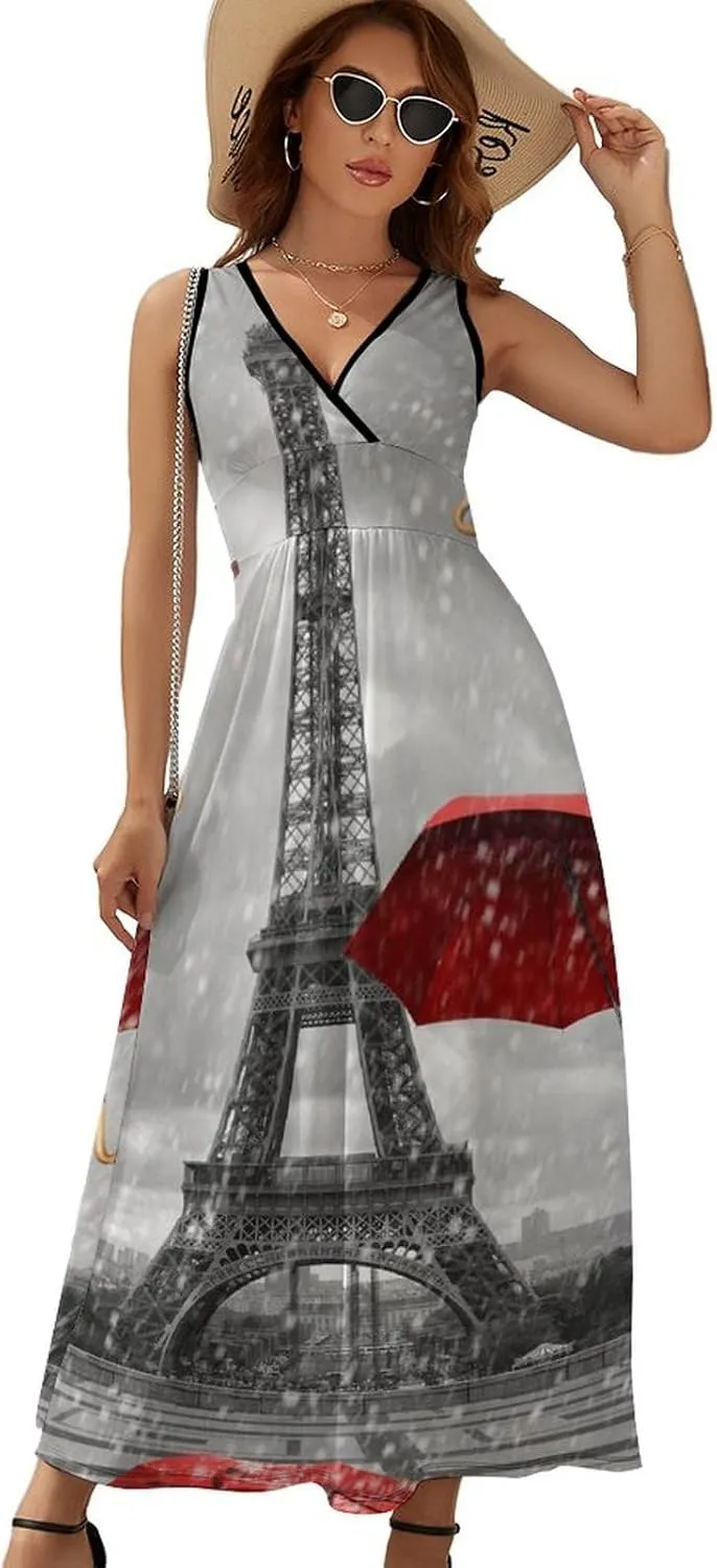 Women Casual Sleeveless Dress, Summer Sundresses Skirt with Pockets(S-2XL)