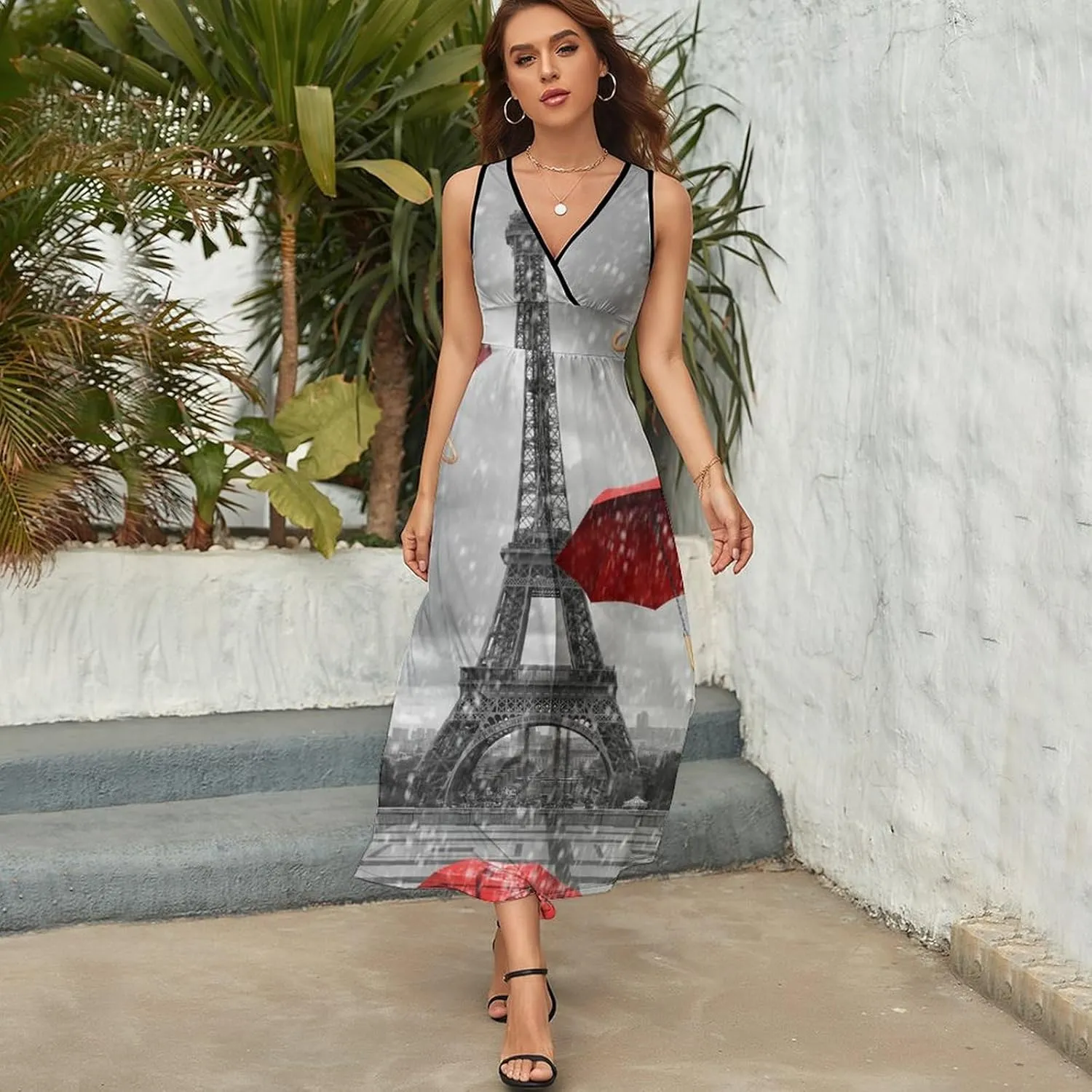 Women Casual Sleeveless Dress, Summer Sundresses Skirt with Pockets(S-2XL)