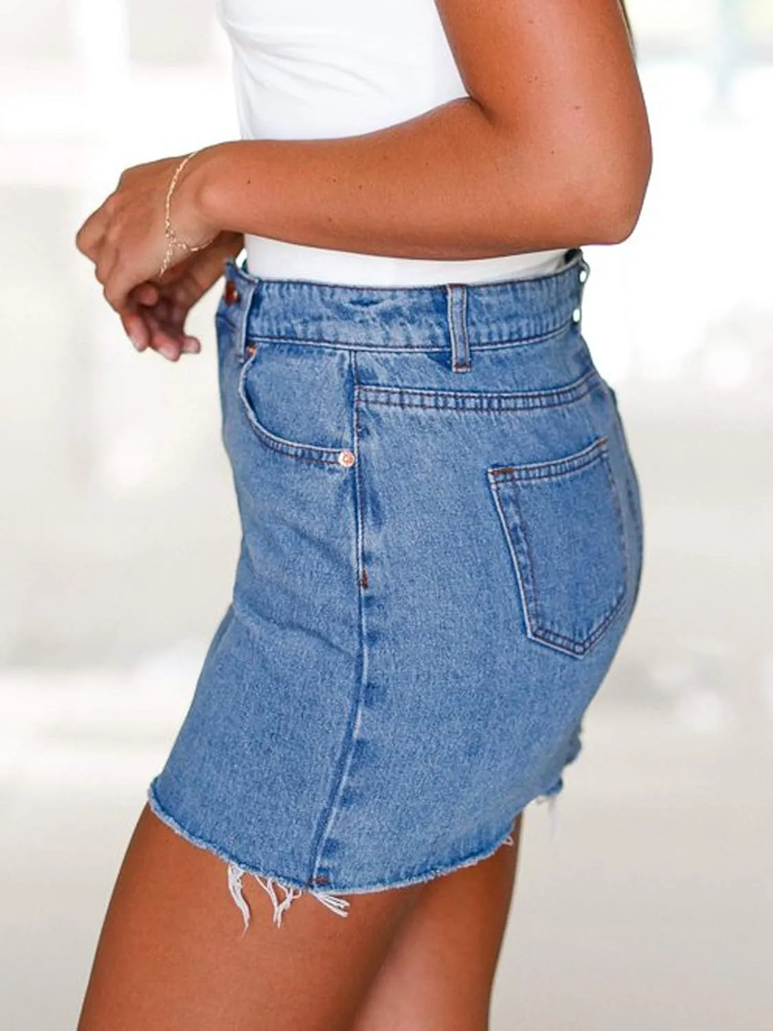Women's Casual Stretch Denim Mini Skirt