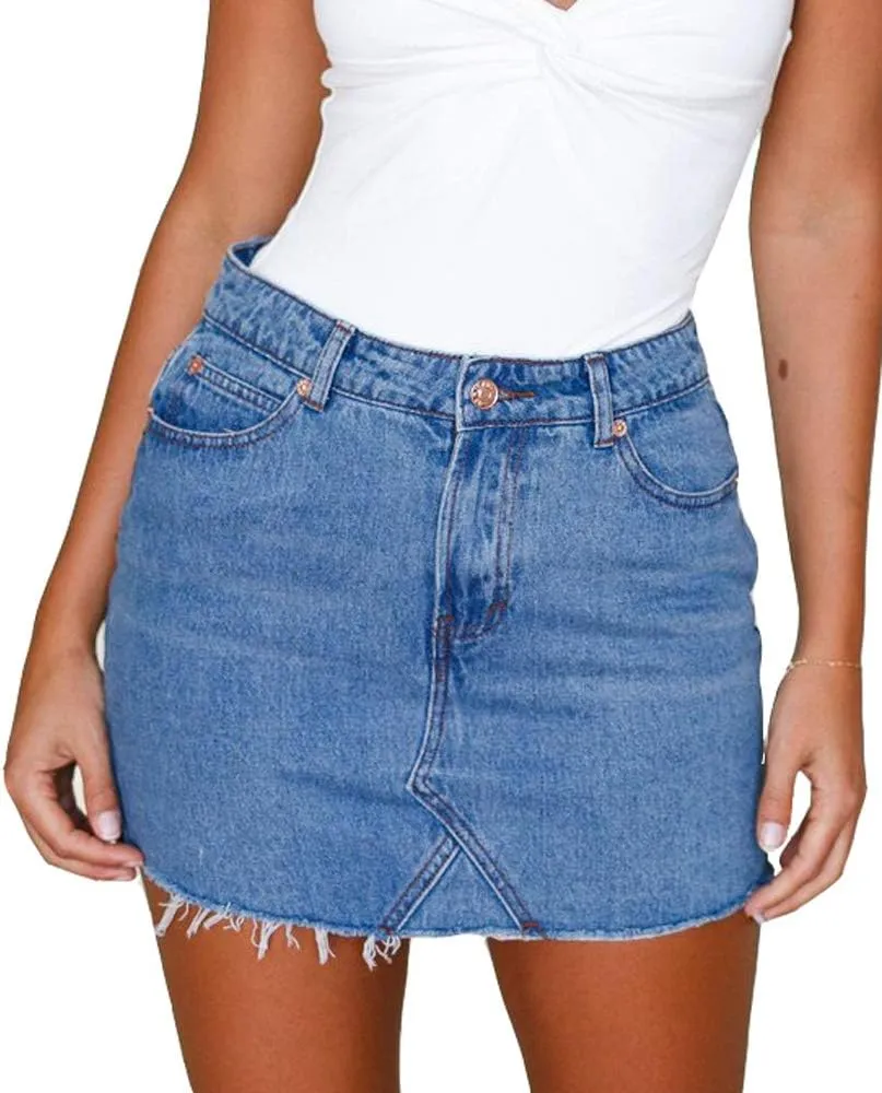 Women's Casual Stretch Denim Mini Skirt