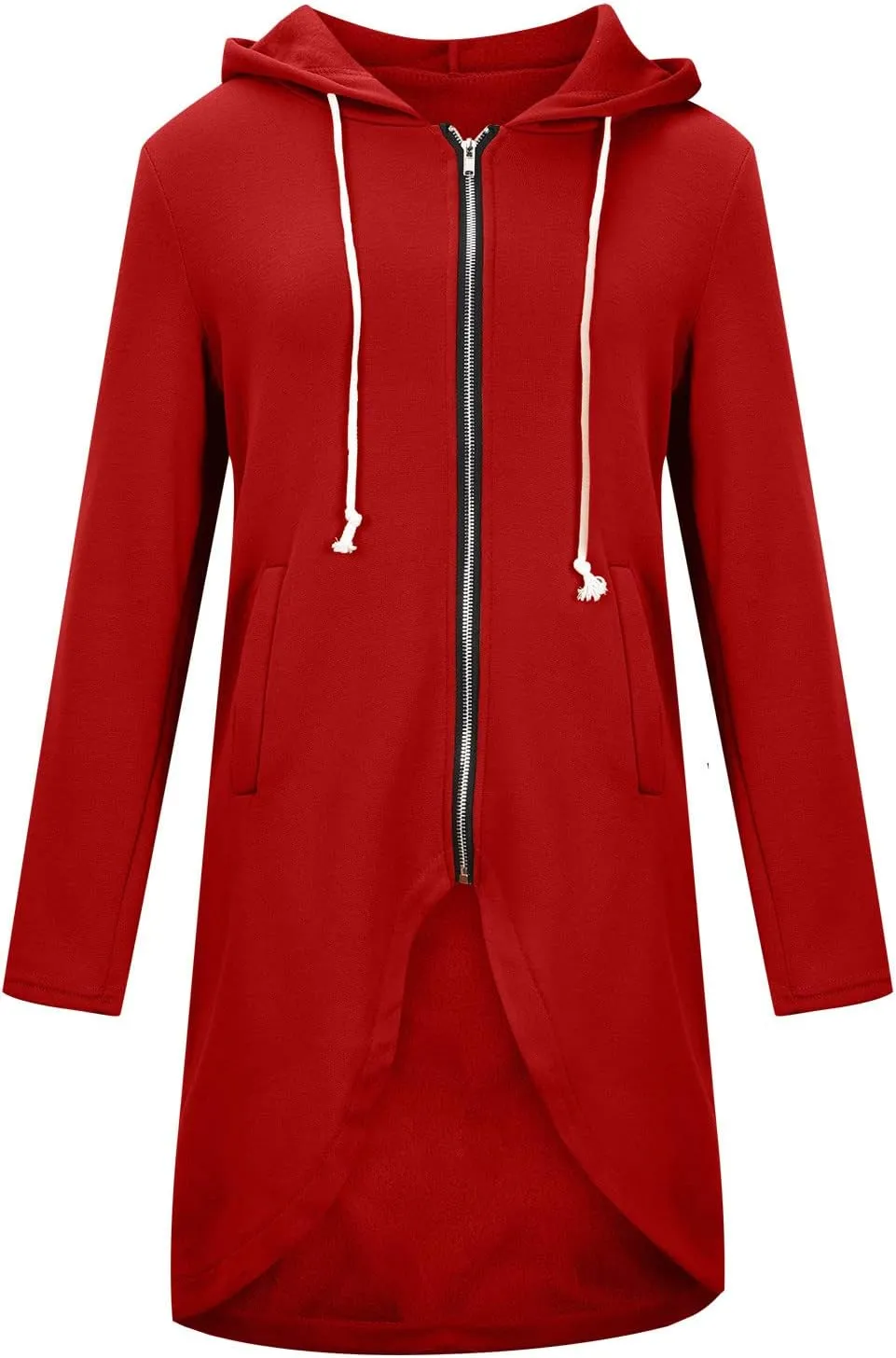 Womens Casual Zip Up Hoodies Casual Lightweight Long Fleece Jacket Oversize Fall Winter Hooded Sweatshirt With Pockets