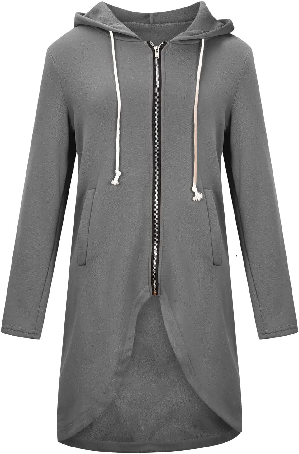 Womens Casual Zip Up Hoodies Casual Lightweight Long Fleece Jacket Oversize Fall Winter Hooded Sweatshirt With Pockets