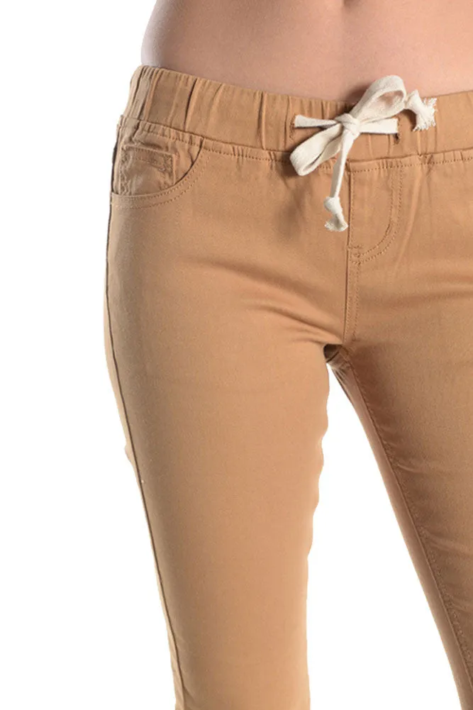 Women's Solid Ripped Skinny Jogger Pants