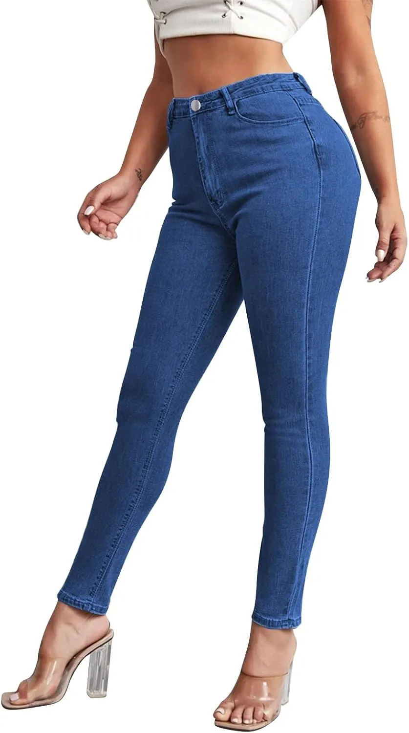 Women's Stretchy Skinny Jeans High Waisted Slim-Fit Butt Lifting Jeggings Sexy Comfy Plus Size Long Denim Pencil Pant