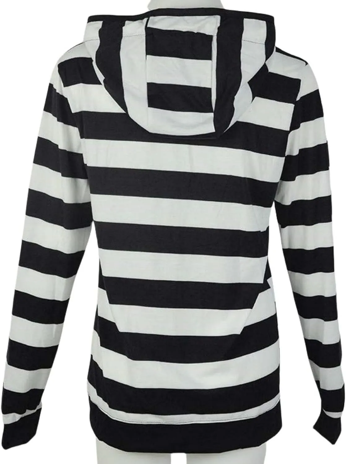 Womens Zip Up Hoodies Casual Oversized Striped Hoodies Sweatshirts Plain Zipper Classic Hooded Jackets with Pockets