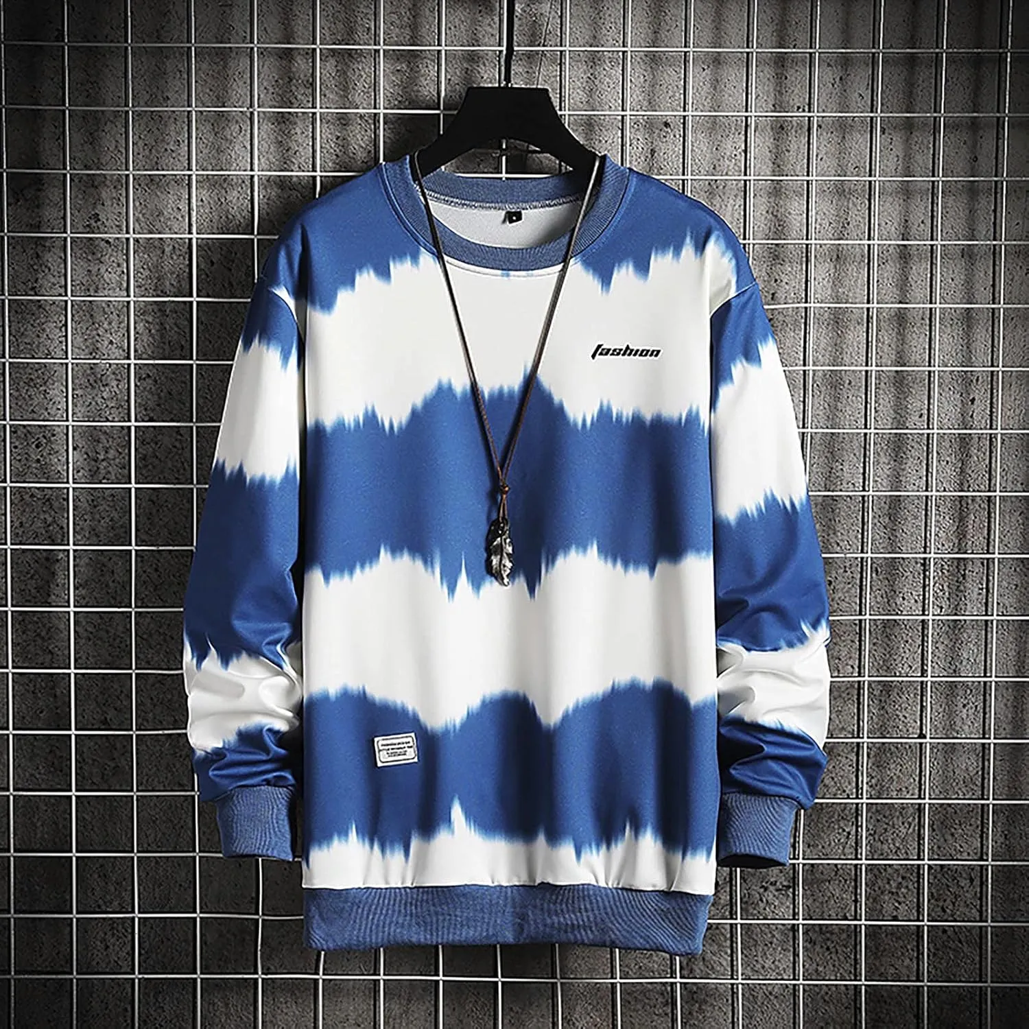 Ymosrh Mens Trendy Hoodie Men's New Stripe Autumn Blouse Casual Fashion Long Sleeve Top Shirt Pullover Hoodie