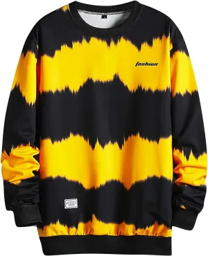 Ymosrh Mens Trendy Hoodie Men's New Stripe Autumn Blouse Casual Fashion Long Sleeve Top Shirt Pullover Hoodie